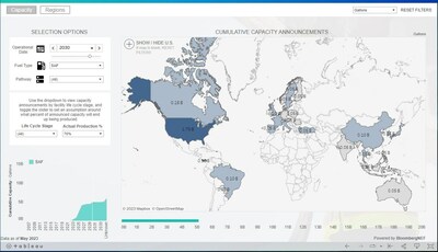 Boeing today launched SAF Dashboard, a tool that tracks expected sustainable aviation fuel (SAF) capacity over the next decade. (Image: Boeing) Boeing today launched SAF Dashboard, a tool that tracks expected sustainable aviation fuel (SAF) capacity over the next decade. (Image: Boeing)