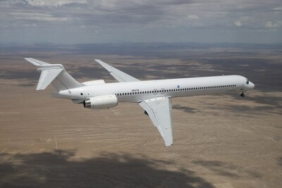 Boeing will modify this MD-90 to test the Transonic Truss-Braced Wing configuration as part of NASA’s Sustainable Flight Demonstrator project. (NASA photo) (PRNewsfoto/Boeing) Boeing will modify this MD-90 to test the Transonic Truss-Braced Wing configuration as part of NASA’s Sustainable Flight Demonstrator project. (NASA photo) (PRNewsfoto/Boeing)